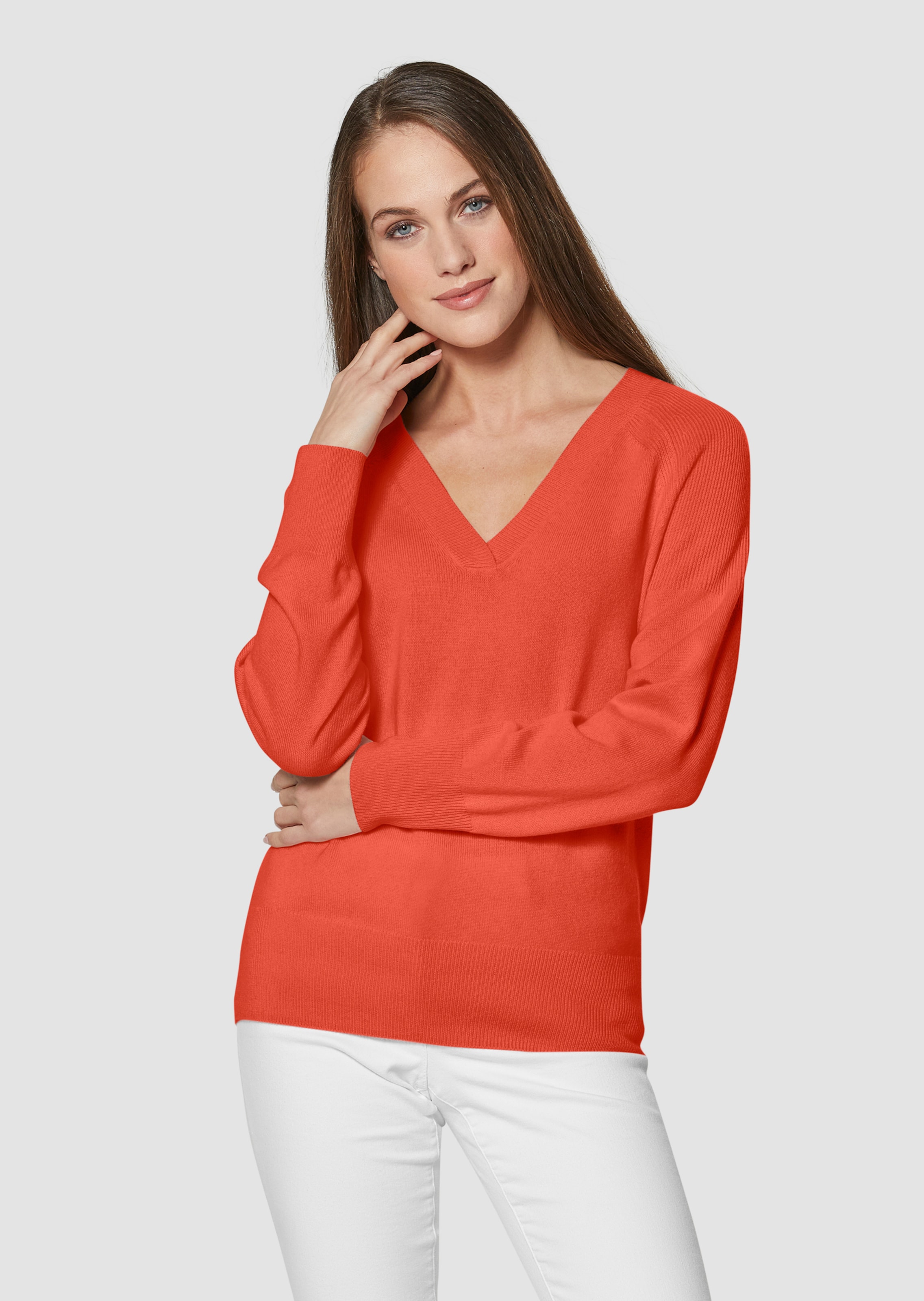 Kaschmir-Pullover mit Rippdetails
