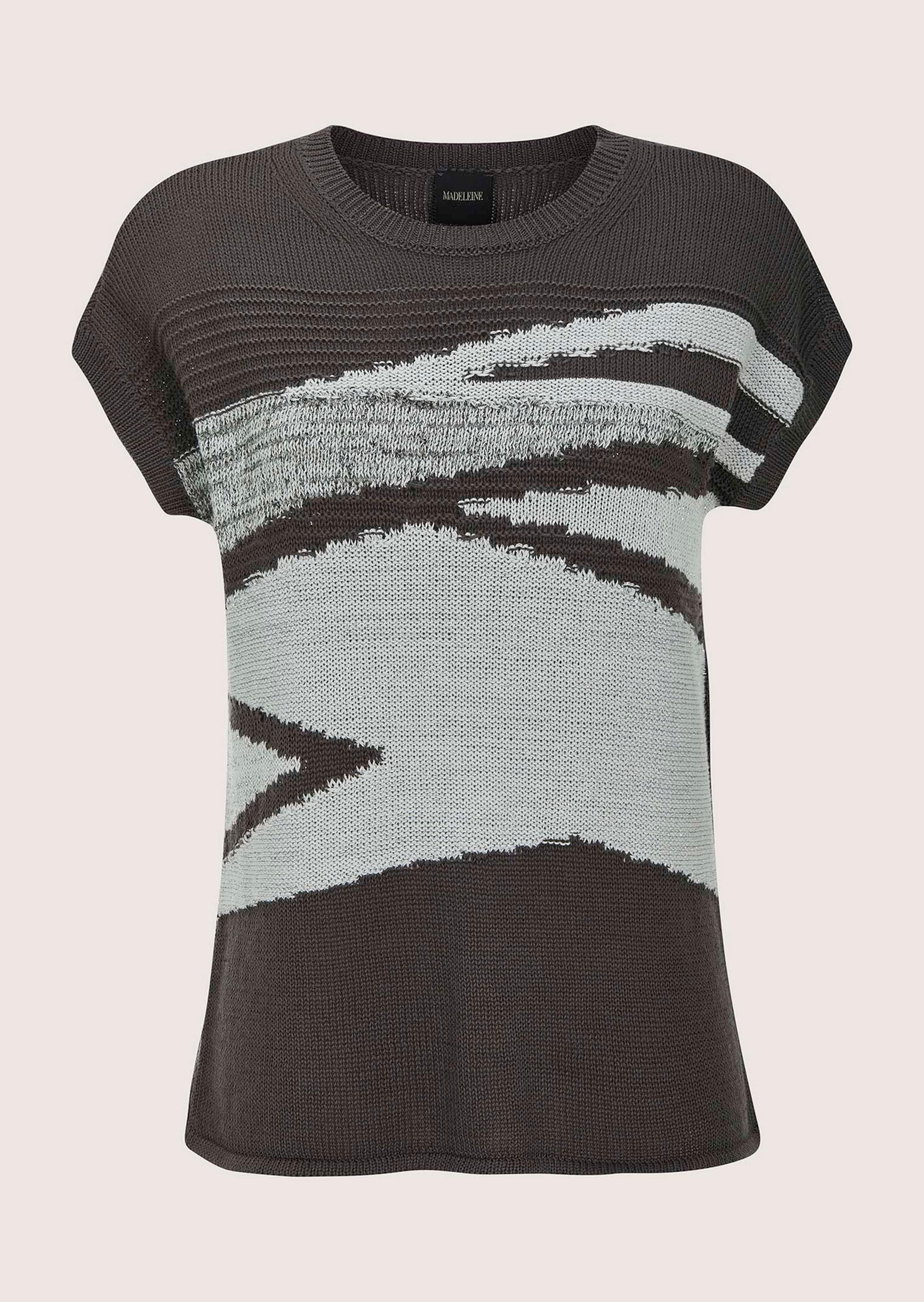 Ärmelloser Intarsien-Pullover mit Effektgarn thumbnail 7