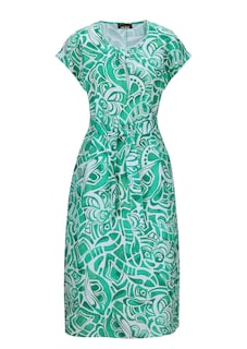 Leinenkleid mit Alloverdruck & Bindegürtel thumbnail 6