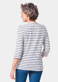 Ringelshirt mit hochwertigen, garngefärbten Ringeln – auch nach häufigem Waschen bleibt die Farbe lange schön. In formstabiler Baumwoll-Elasthan-Qualität. Länge ca. 66 cm in Gr. 46, ca. 62 cm in Gr. 23. thumbnail 2