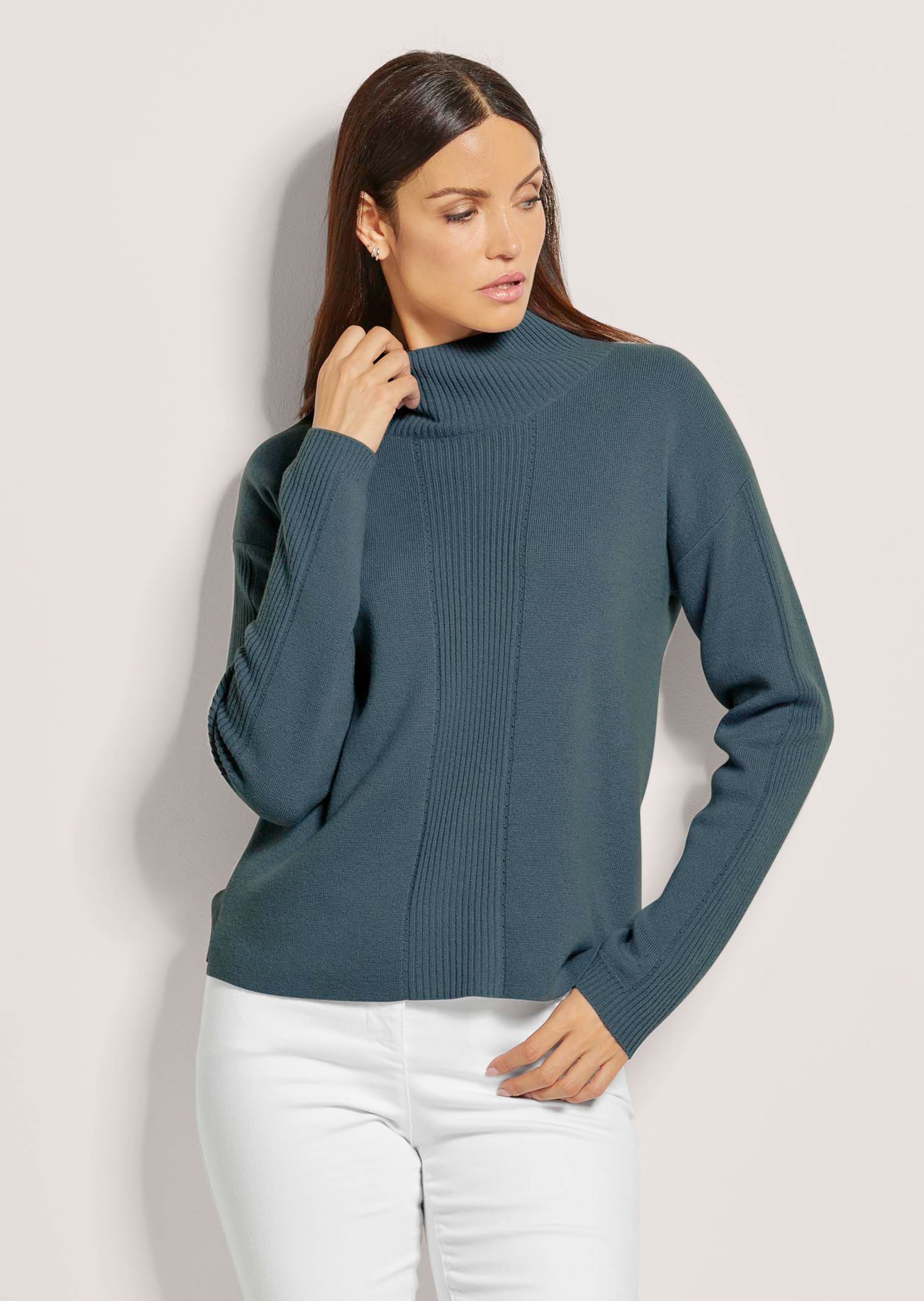 Kurzer Stehkragen-Pullover mit Good Cashmere