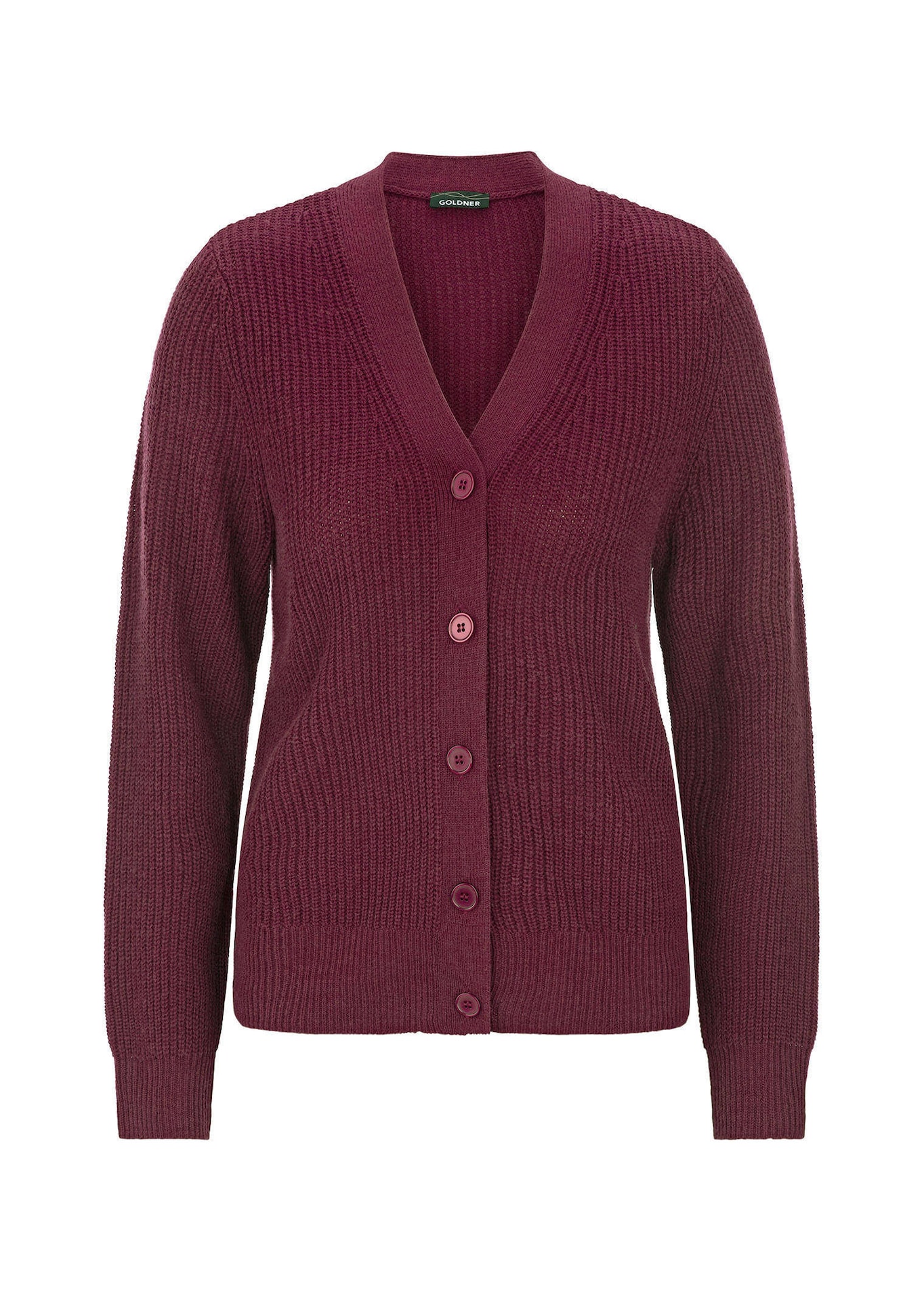 Pflegeleichte Strickjacke in hochwertiger Rippenstruktur