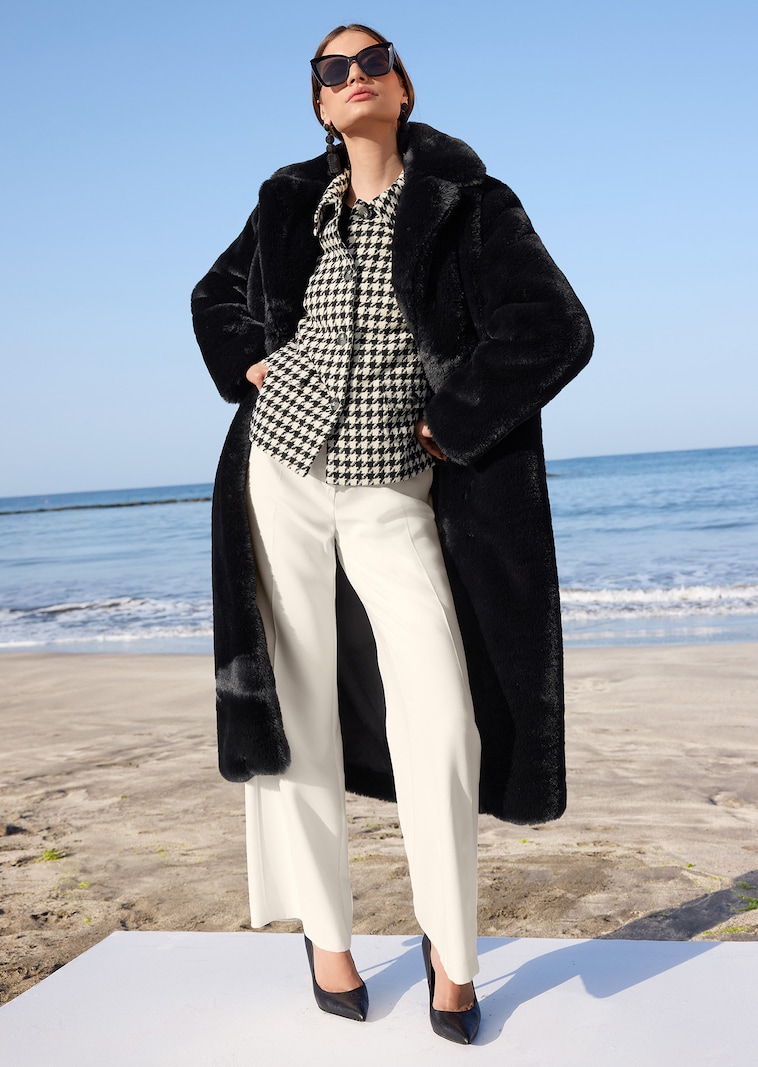 Long faux fur coat