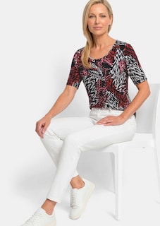 T-shirt en viscose avec un motif abstrait effet fourrure thumbnail 4