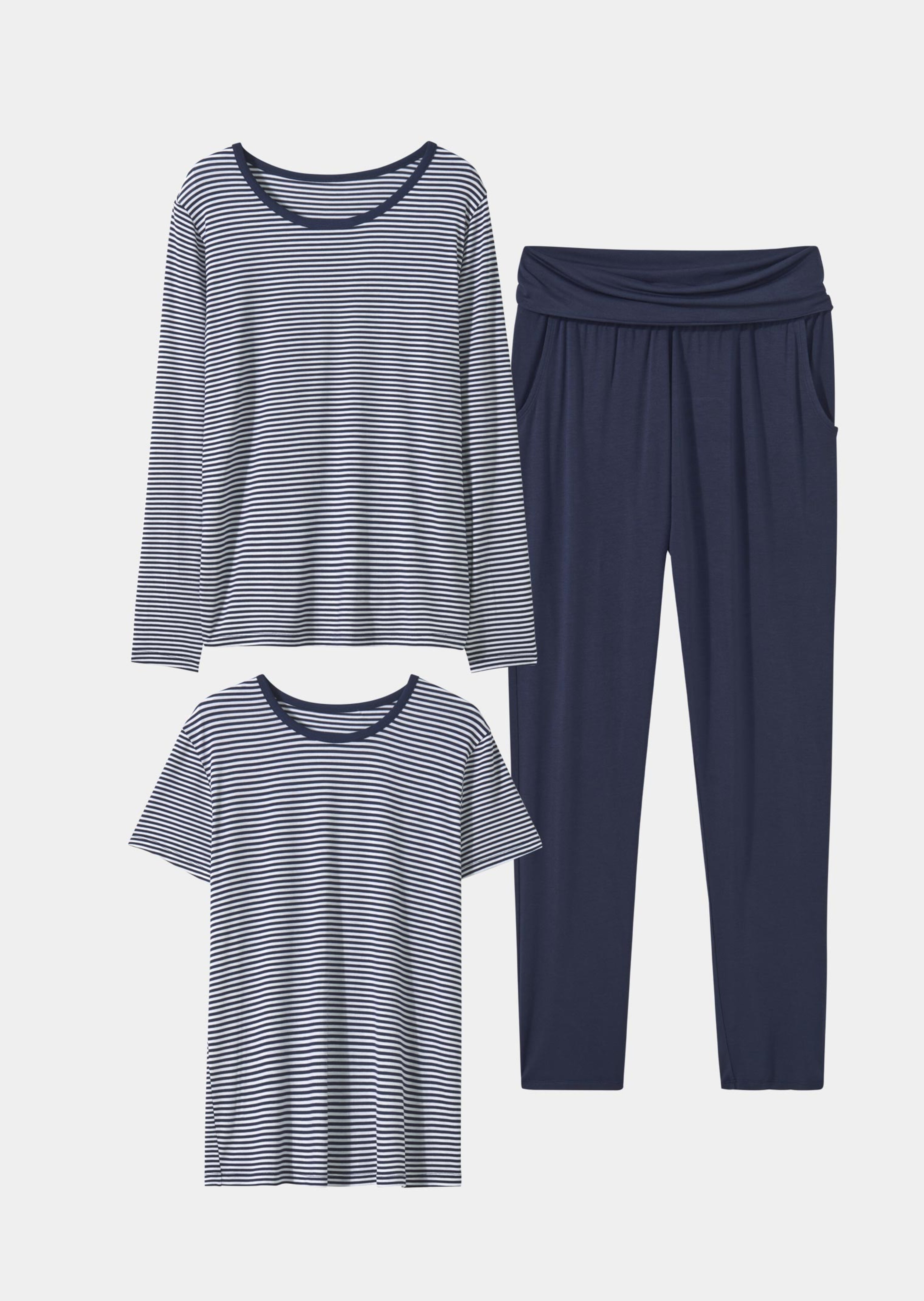 3tlg. Jersey-Loungewear-Set