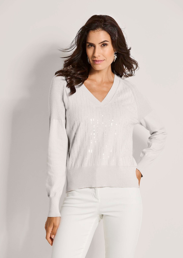 Fine knit jumper with cashmere and sequins