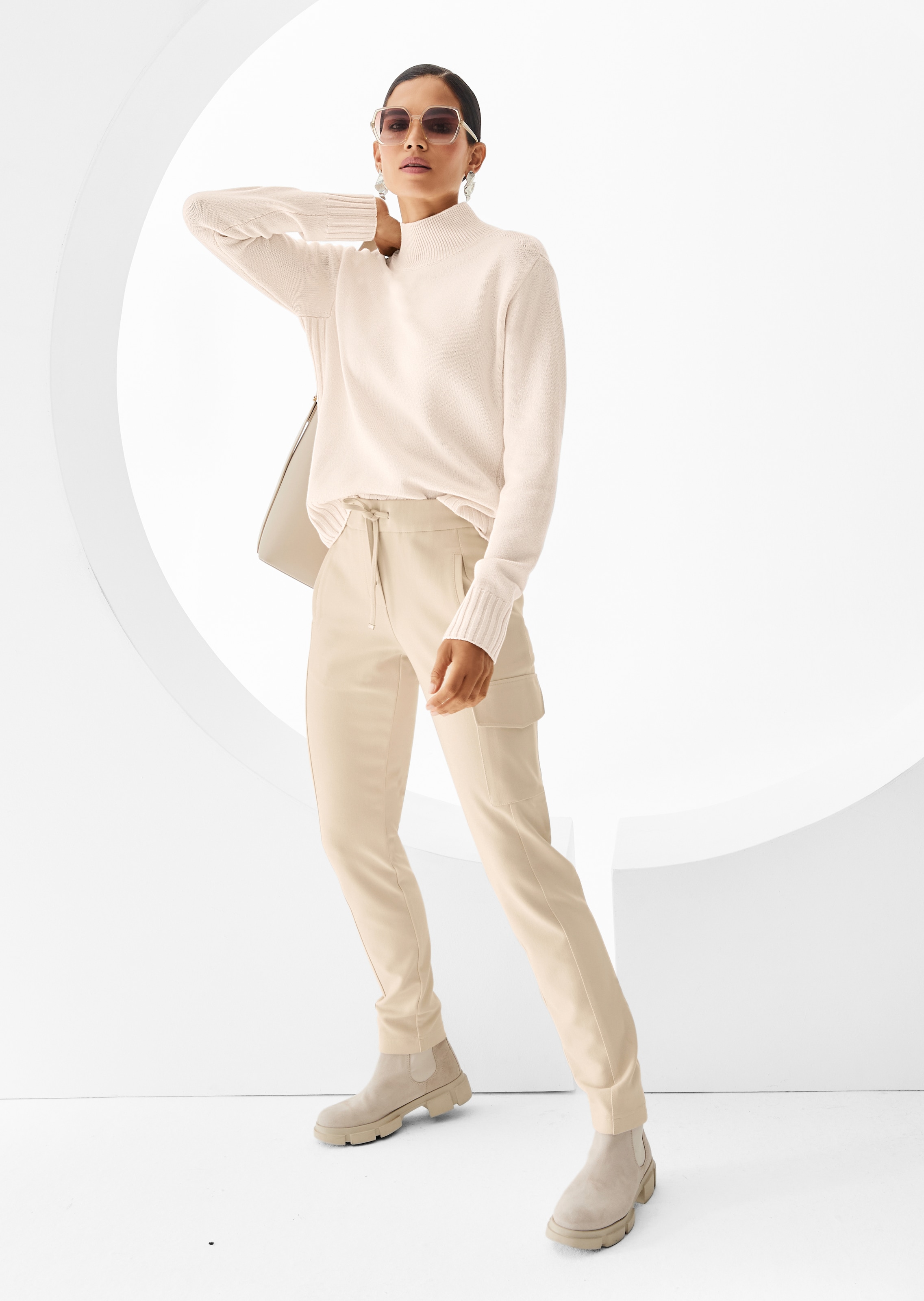 Jersey-Hose mit Piqué-Struktur