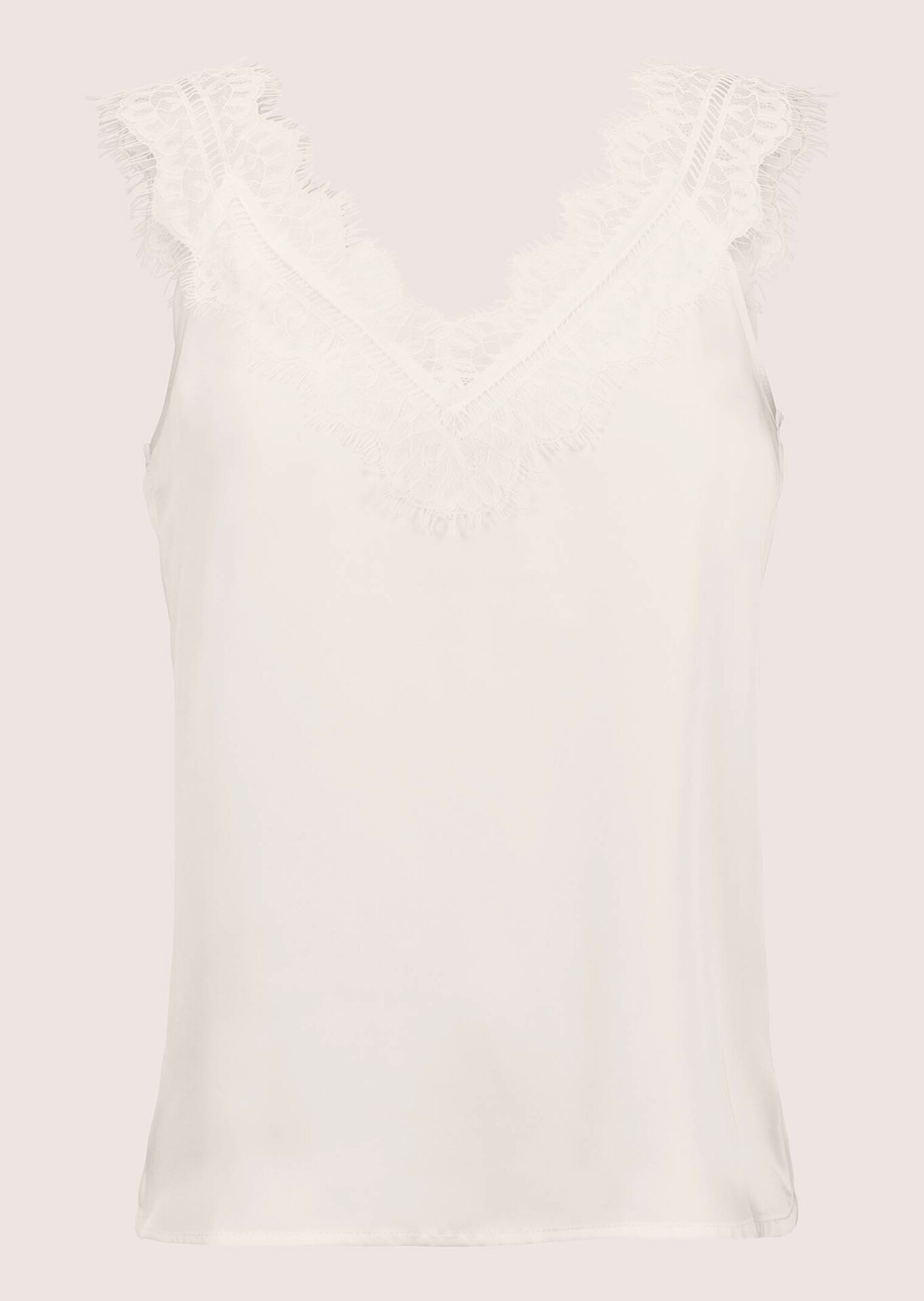 Top en satin avec dentelle