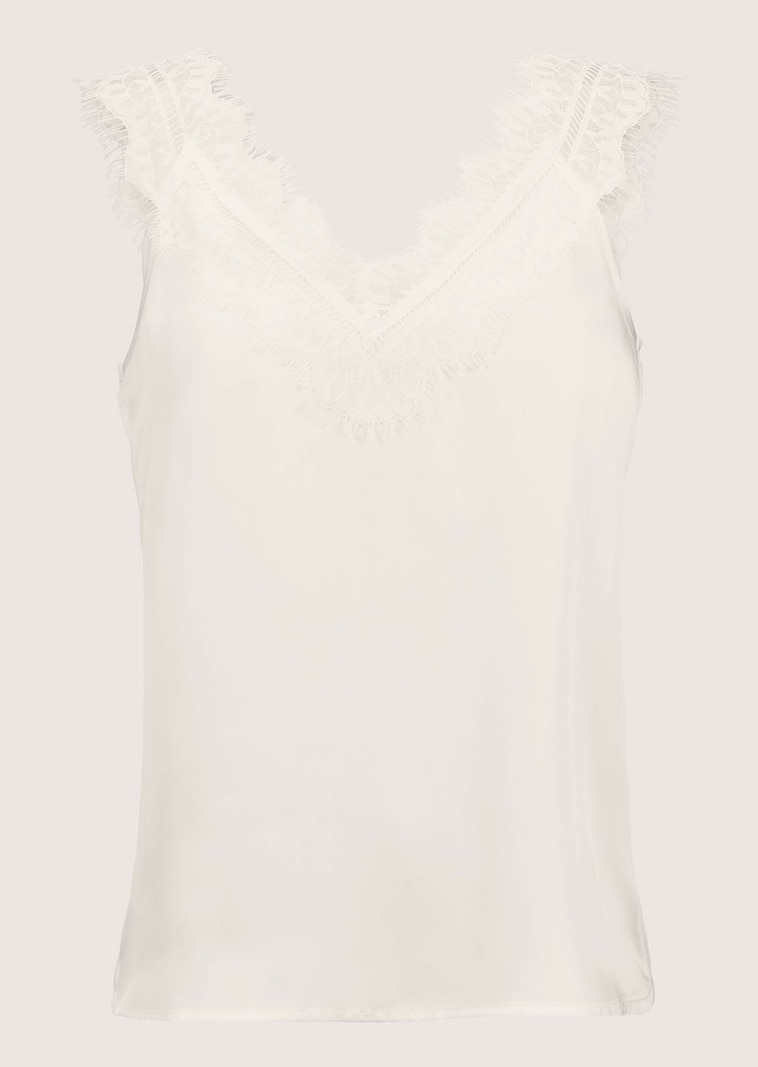 Satin top with lace