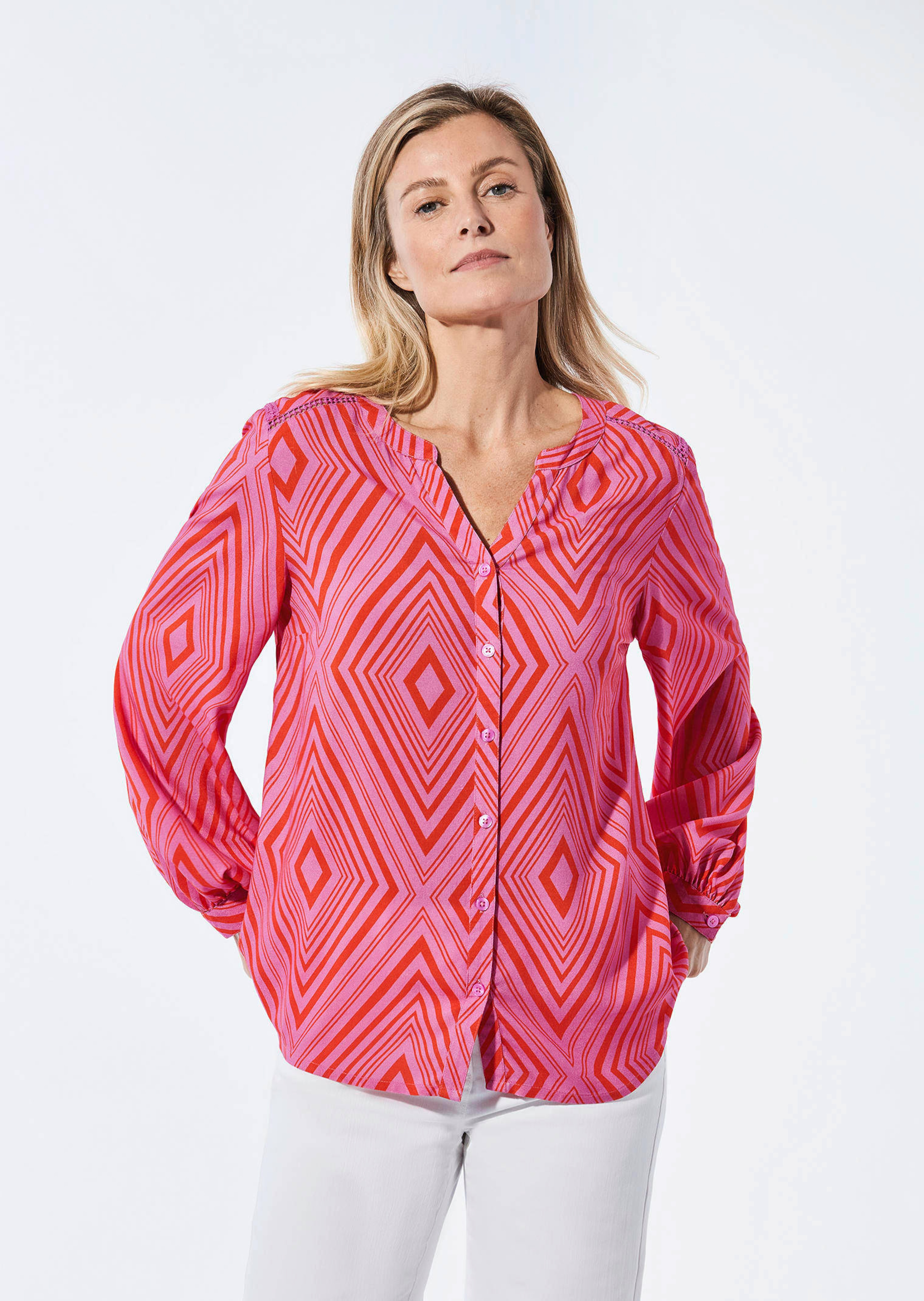 Bluse mit Tunika Ausschnitt