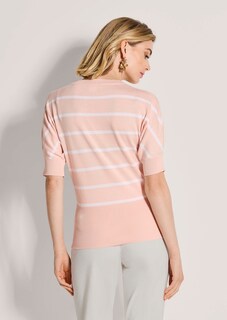 Ringelpullover mit halblangen Ärmeln und breitem Bund thumbnail 4