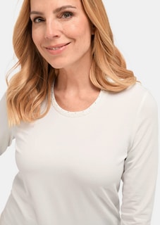 Geschmücktes Rundhalsshirt aus Pima-Baumwolle thumbnail 3