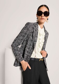 Jersey-Blazer in Tweed-Optik mit Effektgarn thumbnail 4