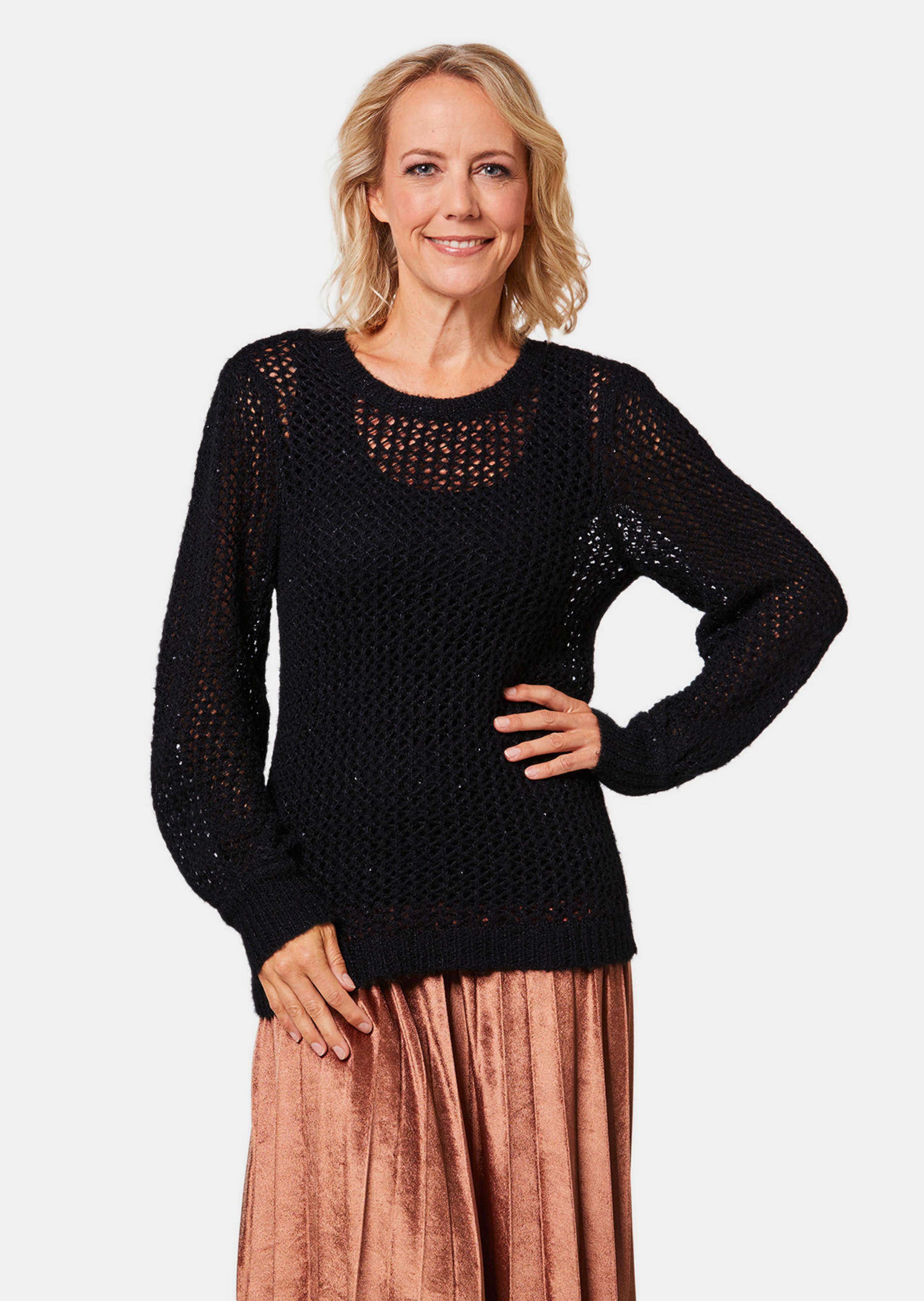 Elegante pullover in netlook met pailletten