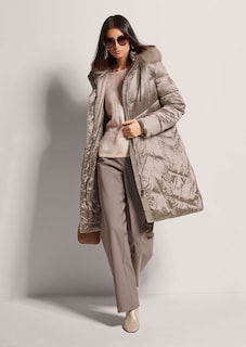 Lange Kapuzen-Jacke mit Webpelz thumbnail 5