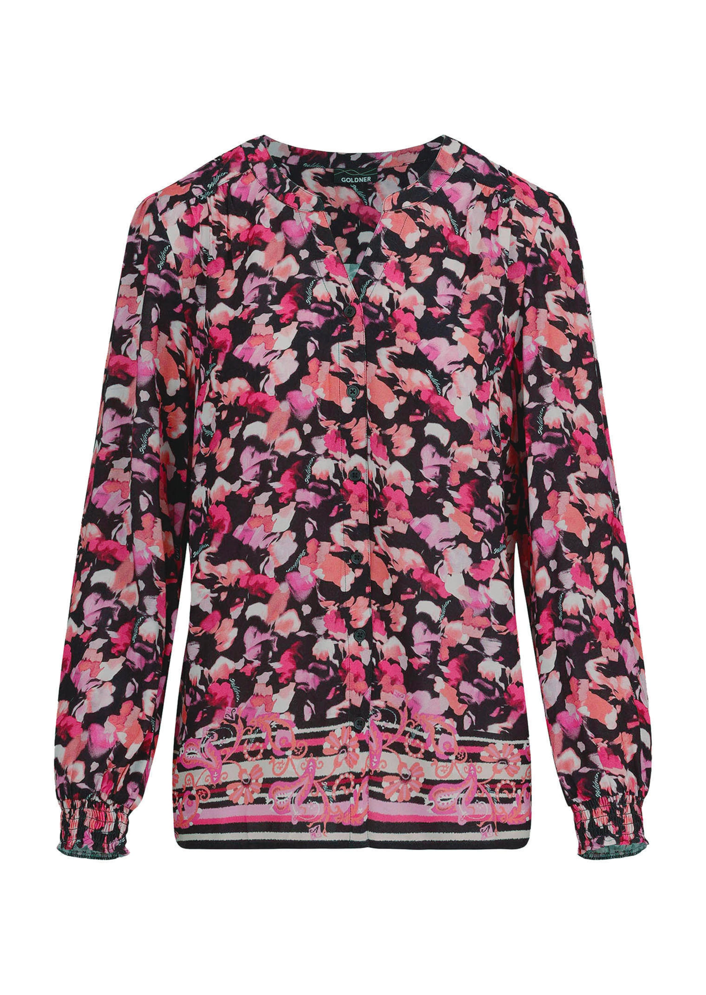 Blouse en viscose avec bordure et poignets smockés