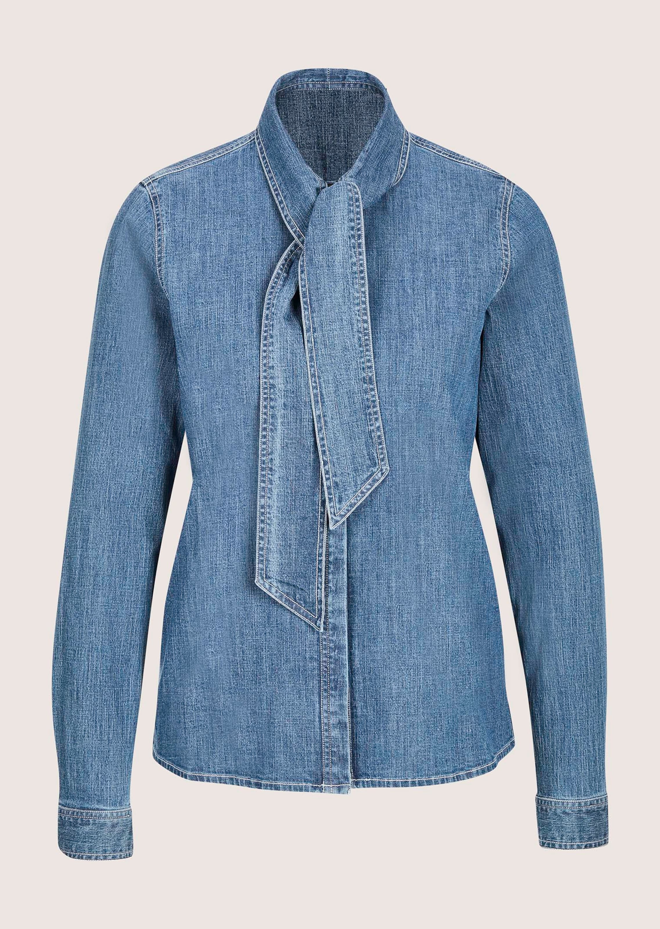 Jeansbluse mit Schluppe