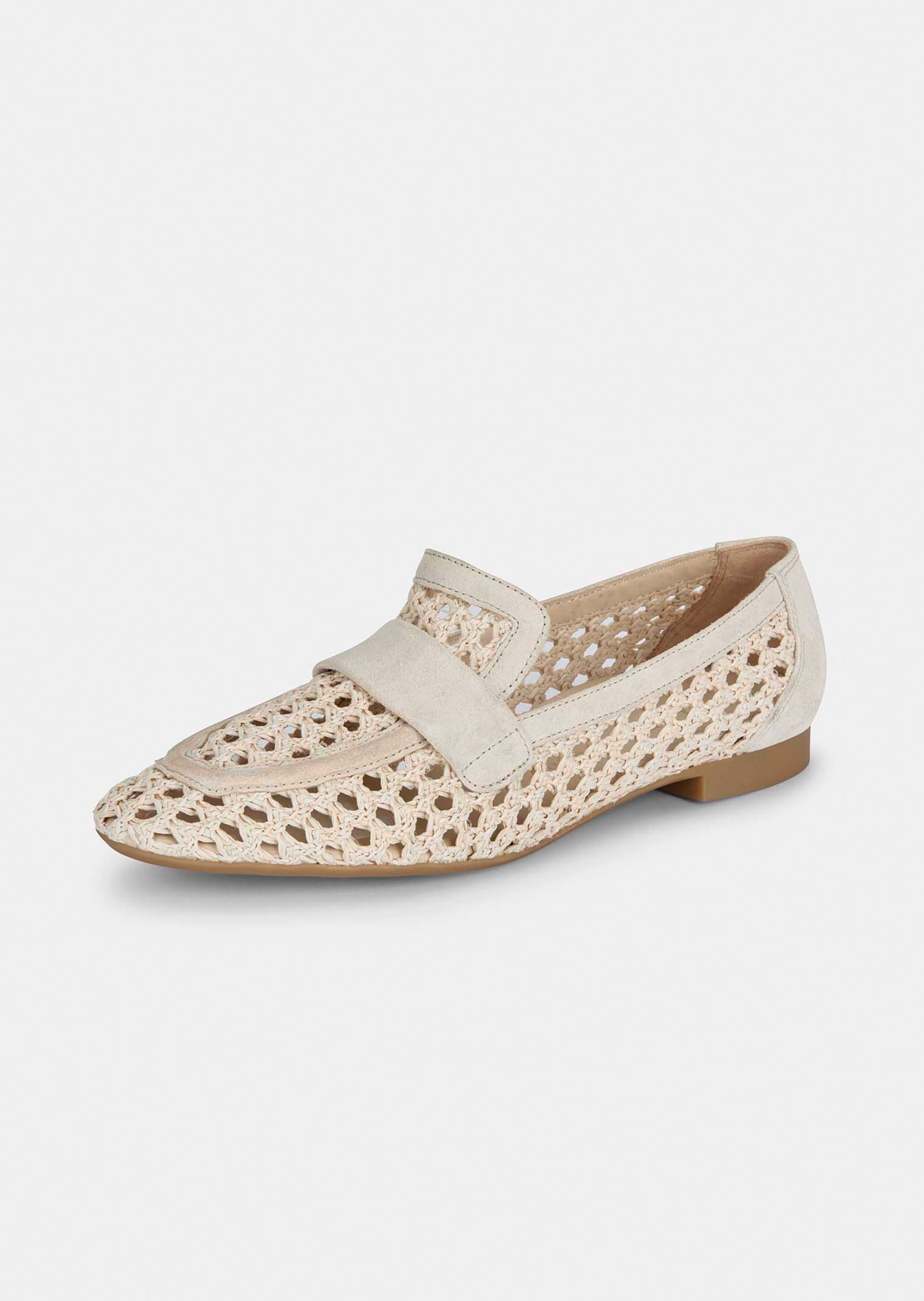Geflochtener Slipper mit Leder-Details