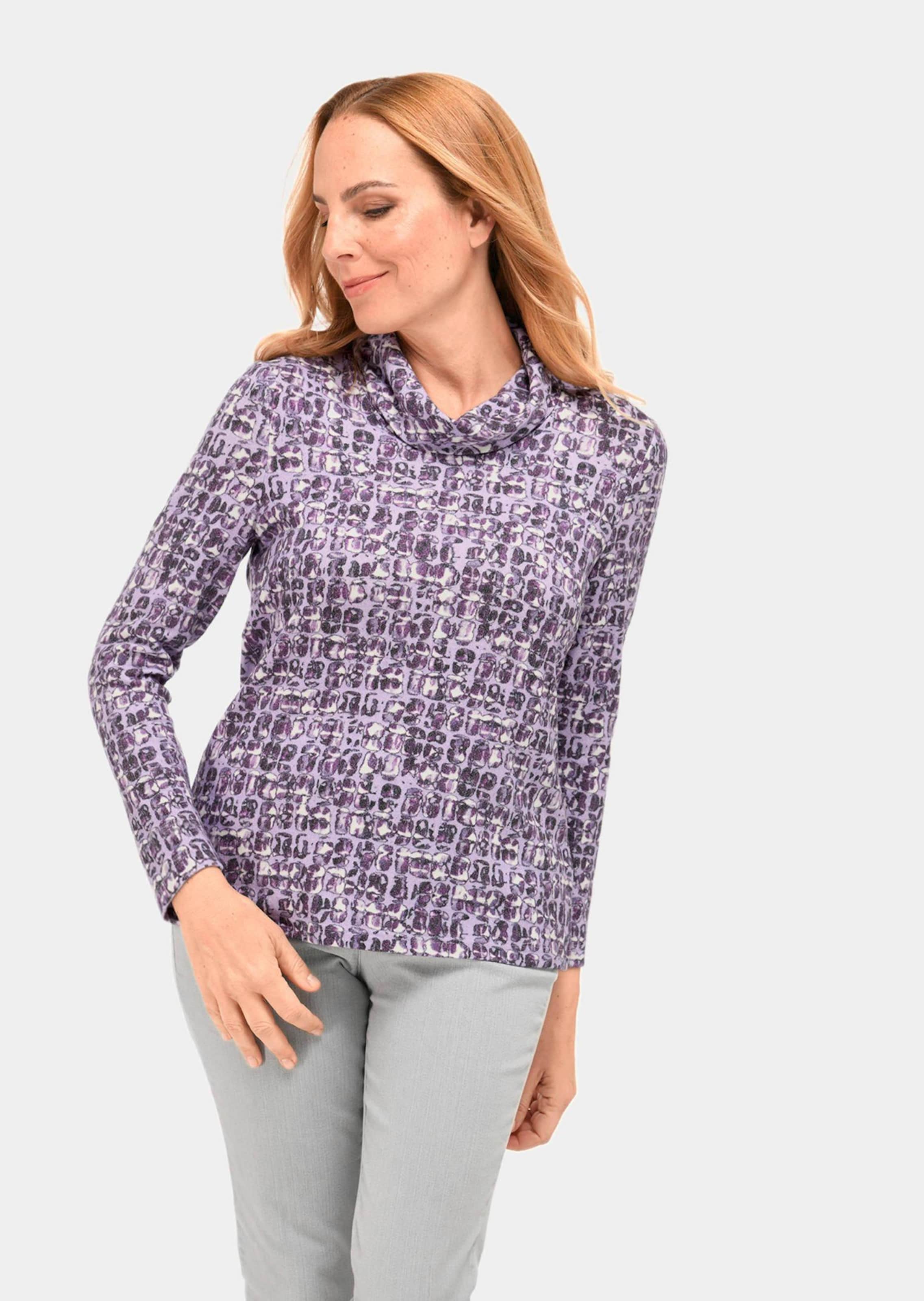 Doux T-shirt imprimé à col roulé