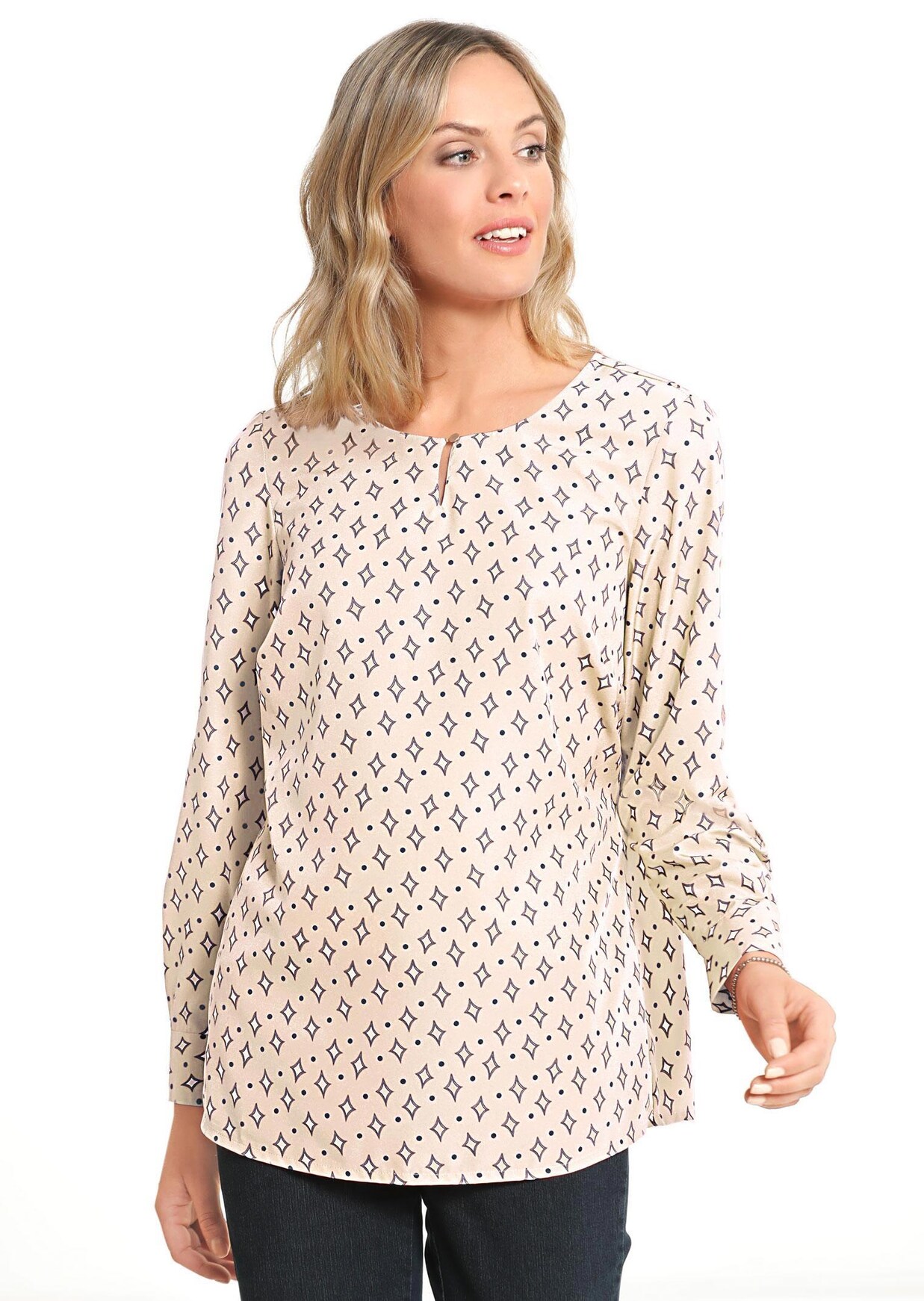 Druckbluse aus fließendem Material