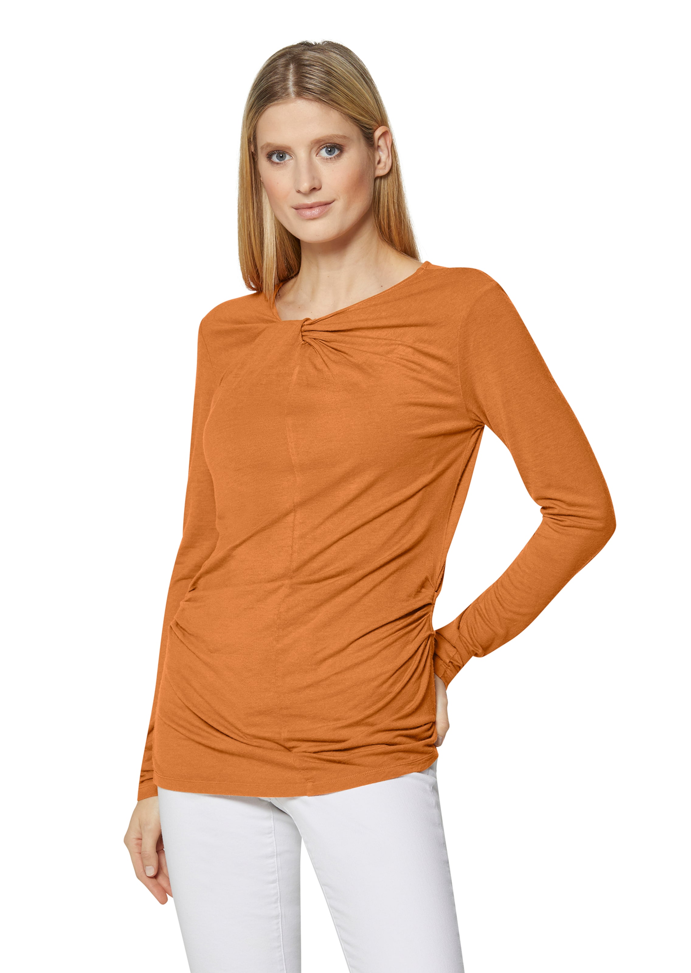 Langarm-Shirt mit Raff- und Knoten-Effekt