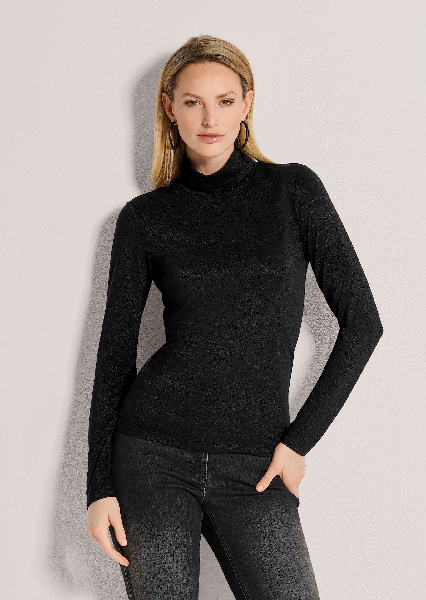 Glittering roll-neck top