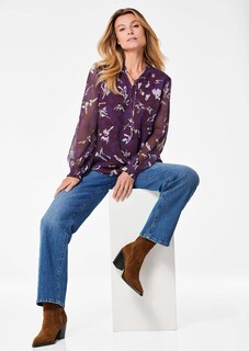 Chiffonbluse mit Gummibündchen thumbnail 5