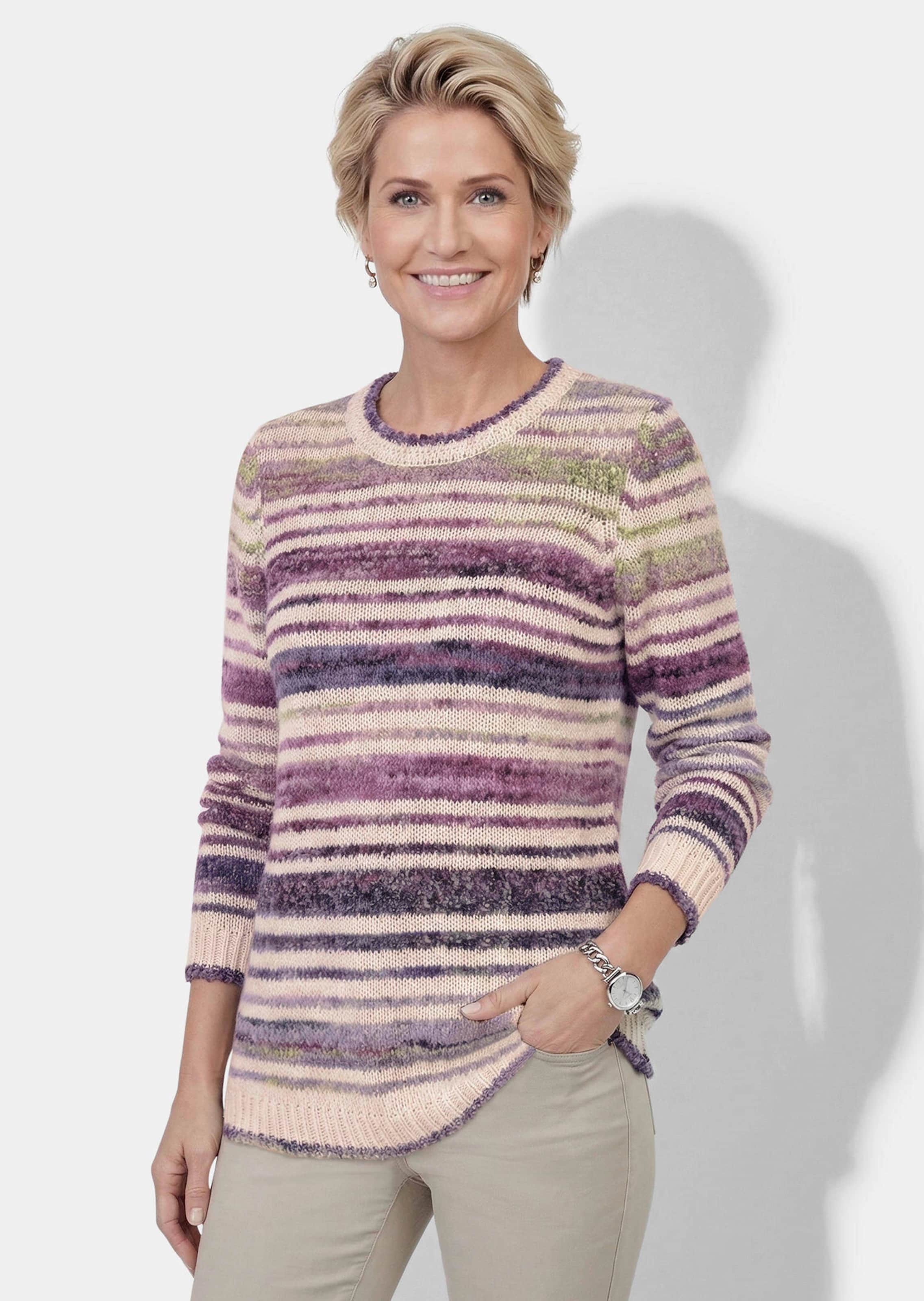 Pull en tricot à rayures multicolores