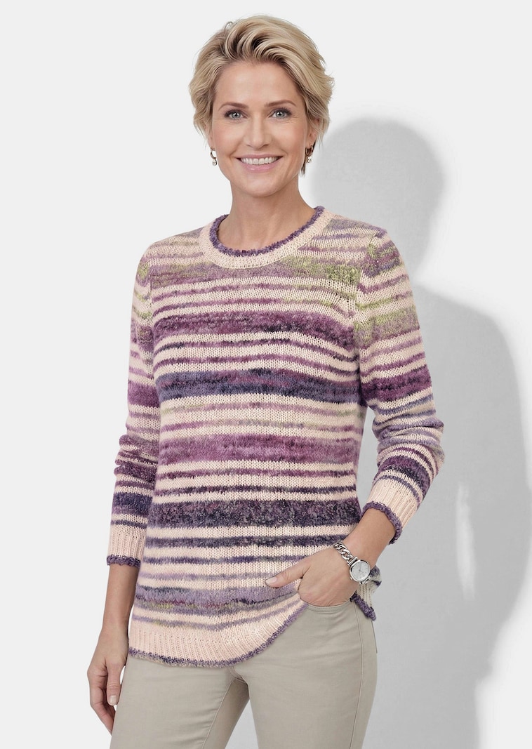 Pull en tricot à rayures multicolores