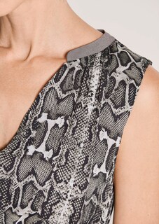 Ärmelloses Chiffonkleid mit Snake-Print thumbnail 6
