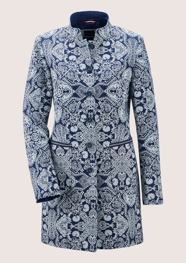 Jacquard-patterned frock coat