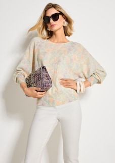 Kaschmirpullover mit pastelligem Blütenprint thumbnail 1