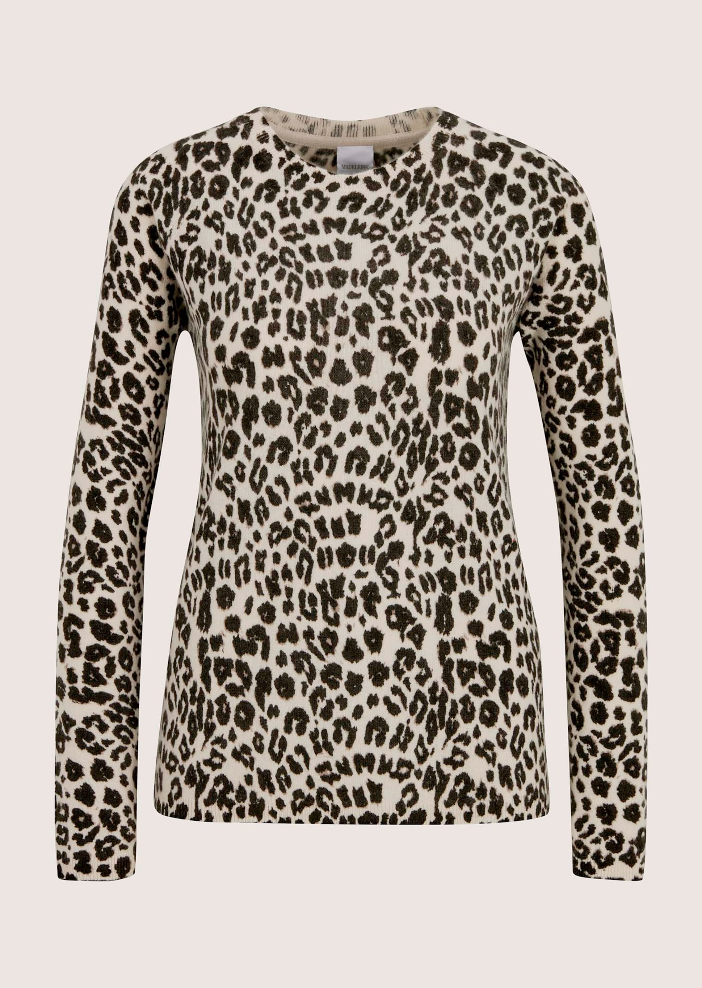 Kaschmirpullover mit Leopardenmuster