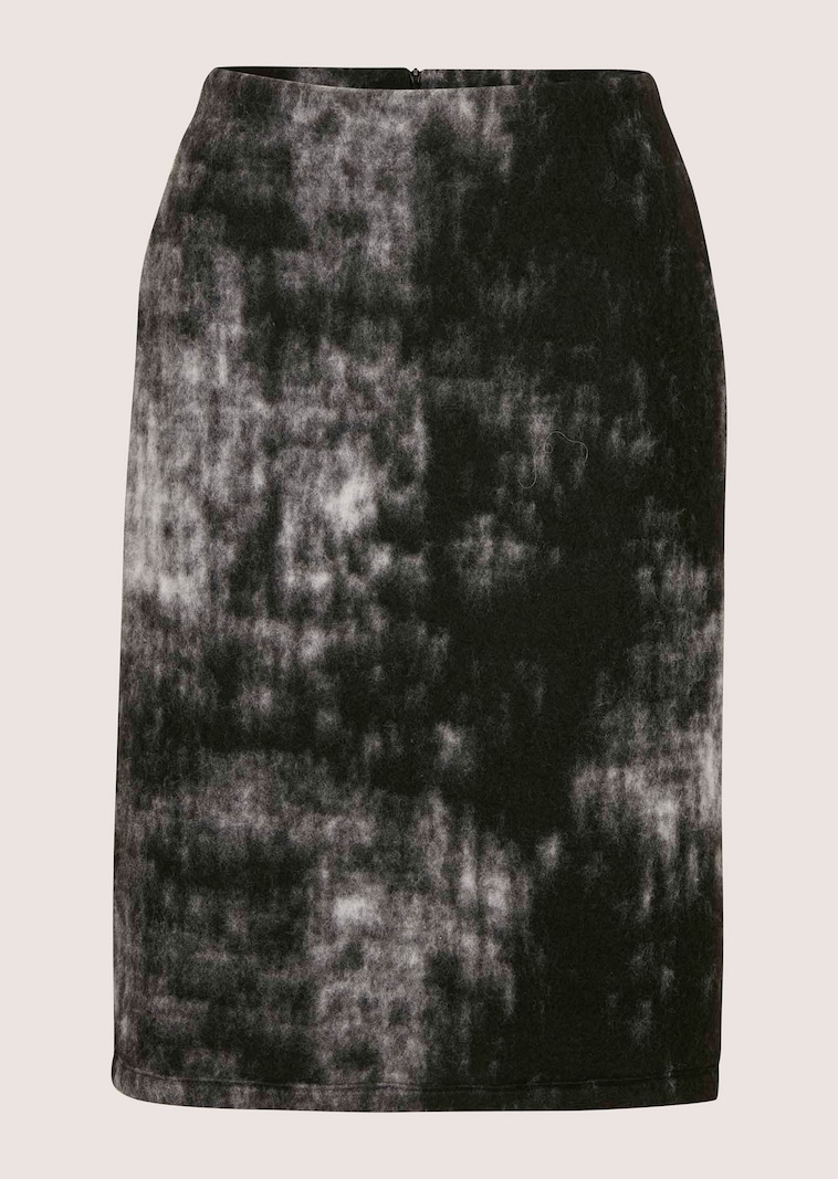 Wool jacquard pencil skirt