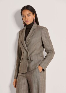 Blazer croisé à fines rayures discrètes thumbnail 2