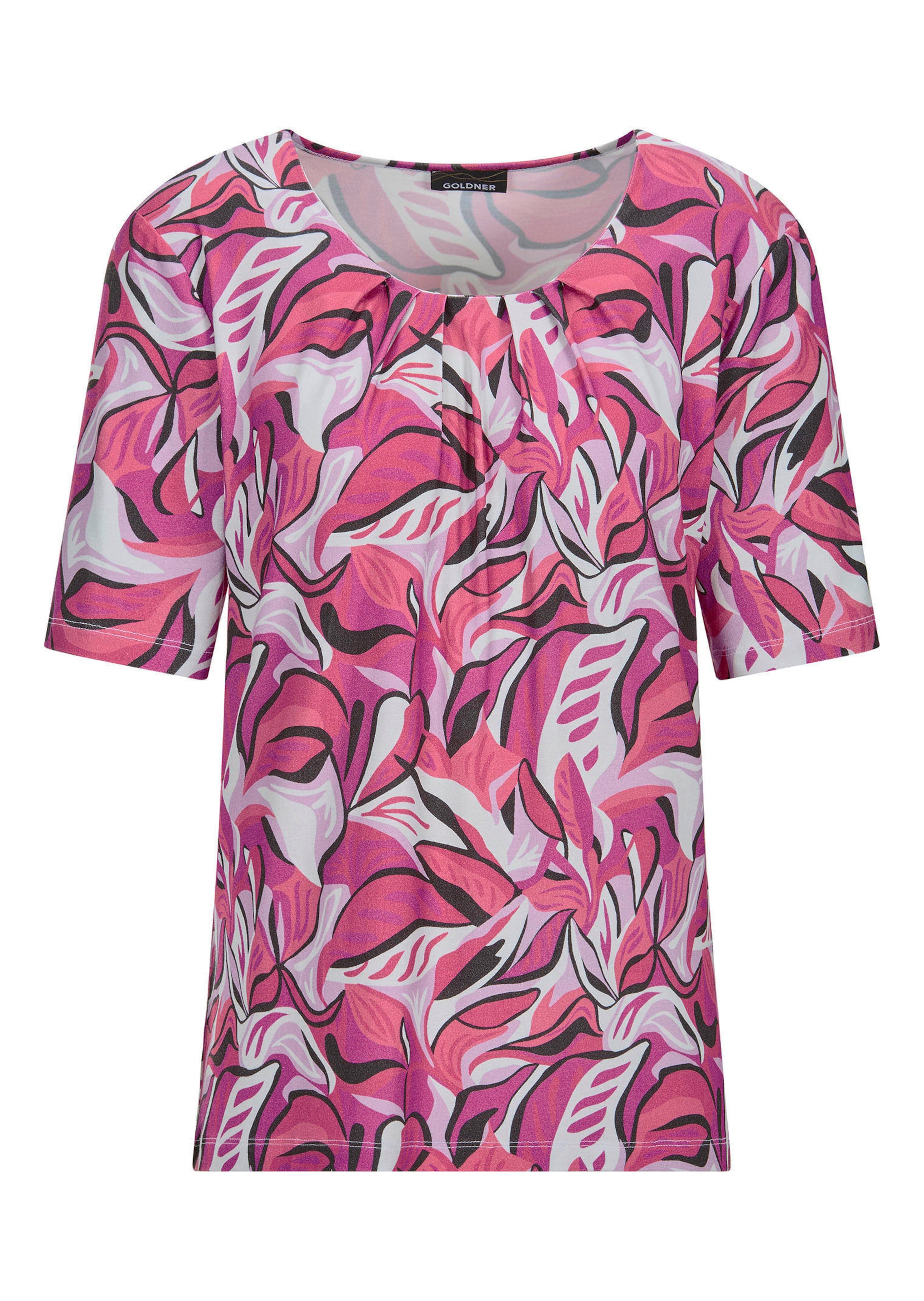 Jersey shirt met bladerprint