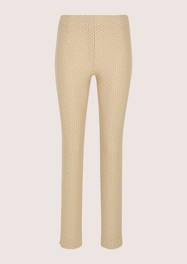 Trousers with glazed yarn