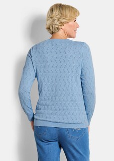 Pull en tricot avec motif torsadé en zigzag thumbnail 3