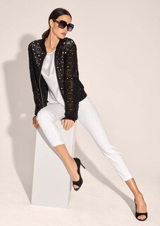 Kurzer Blouson mit Spitze und Zipper thumbnail 5