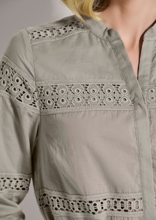 Langes Kleid mit Spitzen-Einsätzen thumbnail 6