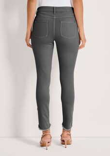Slim-fit jeans with frayed hem thumbnail 3