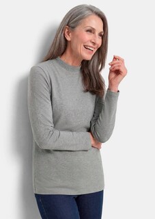 Langarmshirt mit Stehkragen aus Baumwolle thumbnail 4