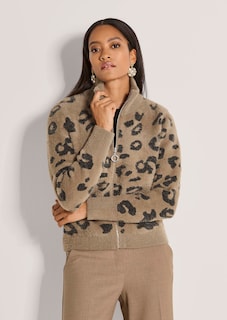 Jacquard-Strickblouson mit Leopardenmuster thumbnail 2