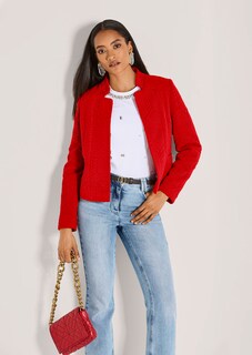 Kurzer Jersey-Blazer mit Zopfmuster thumbnail 5