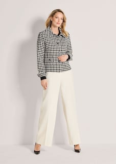 Korte blazer met pied-de-poule-motief thumbnail 3