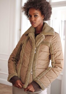 Steppjacke im Bikerstyle mit Webpelz-Akzenten thumbnail 1
