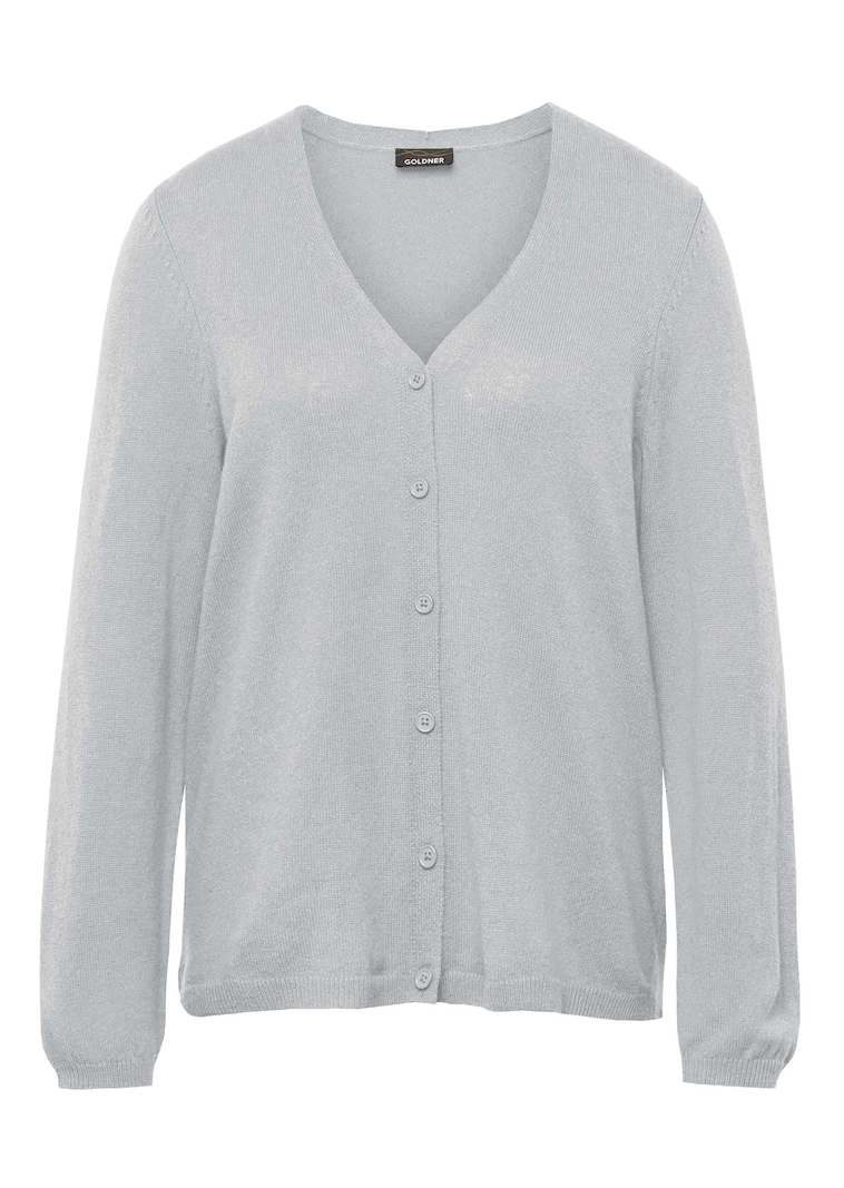Weiche Kaschmirstrickjacke mit V-Ausschnitt