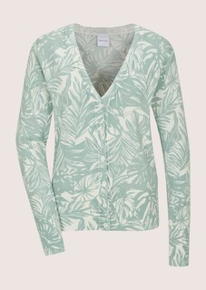 Strickjacke mit Allover-Print und V-Ausschnitt thumbnail 7