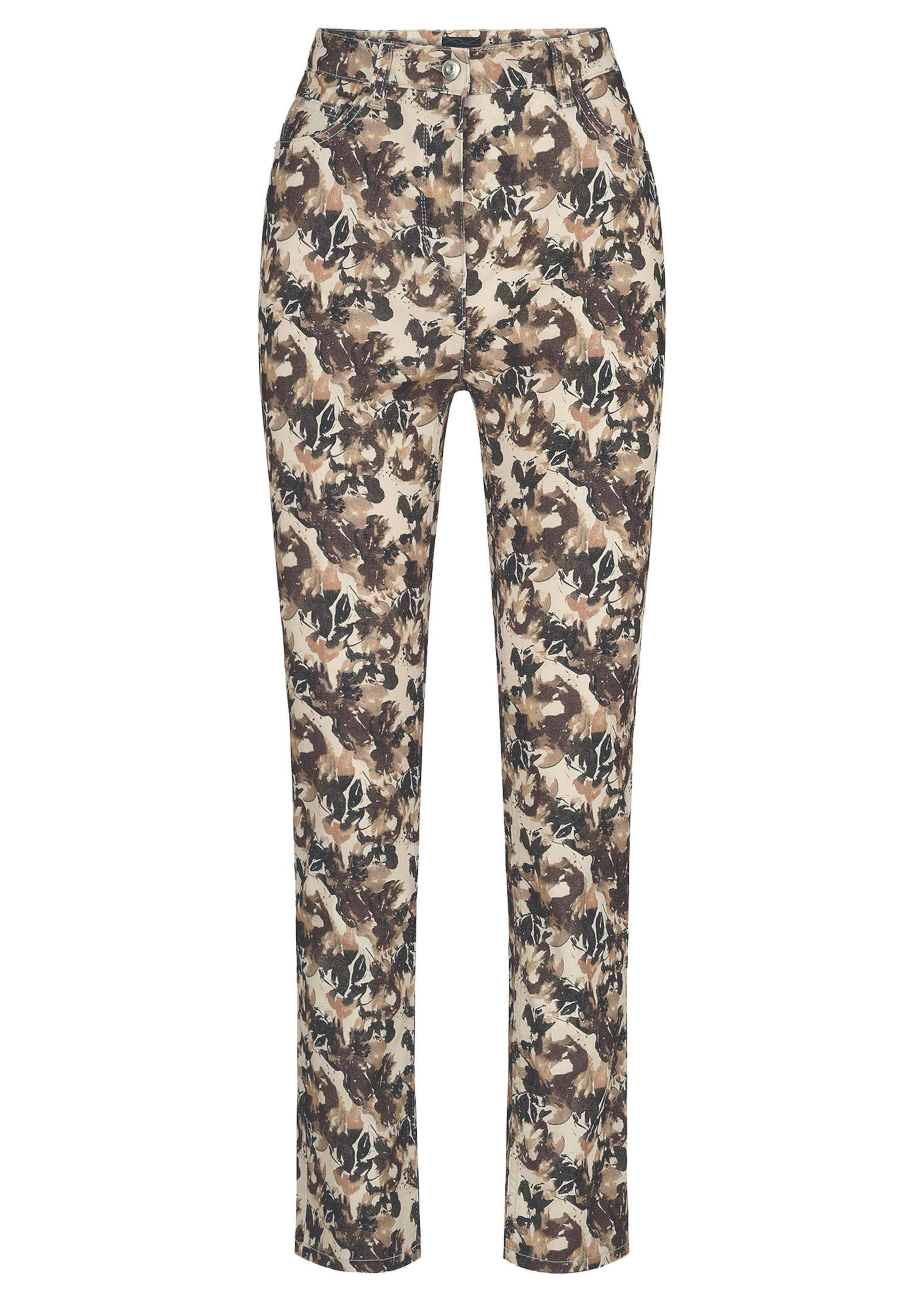 Pantalon LOUISA effet jean avec motif de feuilles