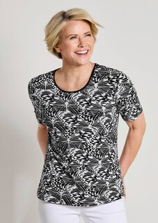 Jersey-Shirt mit Schwarz-Weiß-Print thumbnail 7